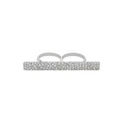 Iconische Cross-Bar Kristal Dubbele Ring Alexander McQueen , Gray , Da...