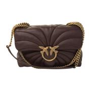 Gewatteerde Love Bag met metalen gesp Pinko , Brown , Dames