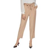 Casual 7/8 broek voor vrouwen Vila , Beige , Dames