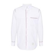 Witte Oxford Overhemd met Gestreepte Rand Thom Browne , White , Heren