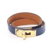 Pre-owned Leather bracelets Hermès Vintage , Blue , Dames