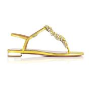 Stijlvolle Sandalen met Gntflas0Nplctr Detail Aquazzura , Yellow , Dam...