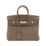 Pre-owned Leather handbags Hermès Vintage , Gray , Dames