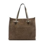 Groene Suède Tote Tas met Knoopdetail Gianni Chiarini , Green , Dames