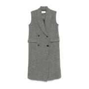 Grijze Wollen Blend Double-Breasted Jas Antonelli Firenze , Gray , Dam...