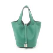 Pre-owned Leather handbags Hermès Vintage , Green , Dames