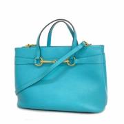 Pre-owned Leather gucci-bags Gucci Vintage , Blue , Dames