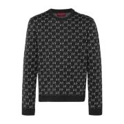 Grijze Gebreide Crew Neck Sweater Gucci , Gray , Heren