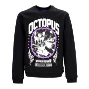 Zwarte Crewneck Sweatshirt met Doornen Octopus , Black , Heren