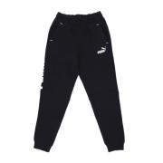 Zwarte Fleece Sweatpants Elastische Taille Puma , Black , Heren