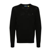 Lange Mouw Gebreide Trui Pullover Ralph Lauren , Black , Heren