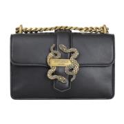 Zwarte schoudertas met gouden metalen gesp Just Cavalli , Black , Dame...