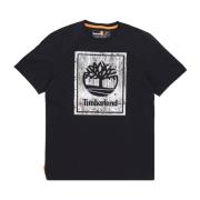 Zwarte Mannen Stack Tee Korte Mouw Timberland , Black , Heren