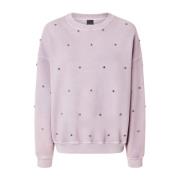 Lila Crew Neck Sweater Appliqué Pinko , Purple , Dames