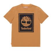 Logo Tee Korte Mouw T-shirt Timberland , Brown , Heren