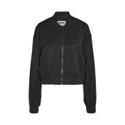 Pinstripe Bomberjack Zwart/Wit Freewear Noisy May , Black , Dames