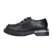 Zwarte platte schoenen met logoveters Love Moschino , Black , Dames