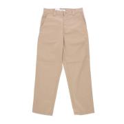 Leren Gewassen Dames Lange Broek Carhartt Wip , Beige , Heren