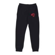 Zwarte Fleece Sweatpants met Elastische Taille Iuter , Black , Heren