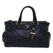 Pre-owned Leather handbags Prada Vintage , Blue , Dames