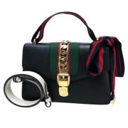 Pre-owned Leather handbags Gucci Vintage , Black , Dames