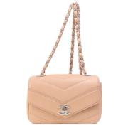 Pre-owned Leather chanel-bags Chanel Vintage , Pink , Dames