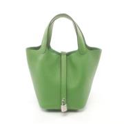 Pre-owned Leather handbags Hermès Vintage , Green , Dames