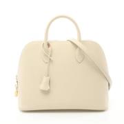 Pre-owned Leather handbags Hermès Vintage , White , Dames