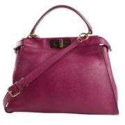 Pre-owned Leather handbags Fendi Vintage , Purple , Dames