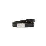 Gegraveerde Logo Leren Riem in Zwart Acne Studios , Black , Unisex