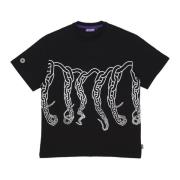 Zwarte Chain Tee met Octopus Logo Octopus , Black , Heren