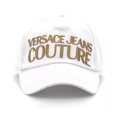 Witte Baseballpet met Gouden Logo Versace Jeans Couture , White , Unis...