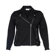 Zwarte Bikerjas Freewear Zwart Only Carmakoma , Black , Dames