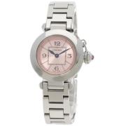 Pre-owned Stainless Steel watches Cartier Vintage , Pink , Dames