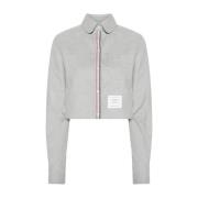 Grijze Cropped Shirt met Logo Patch Thom Browne , Gray , Dames