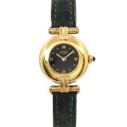 Pre-owned Yellow Gold watches Cartier Vintage , Black , Dames