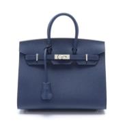 Pre-owned Leather handbags Hermès Vintage , Blue , Dames