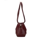 Pre-owned Leather shoulder-bags Cartier Vintage , Red , Dames