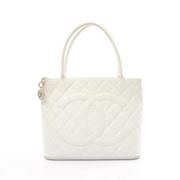 Pre-owned Leather chanel-bags Chanel Vintage , White , Dames