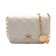 Pre-owned Leather chanel-bags Chanel Vintage , White , Dames