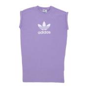 Trefoil Logo Tee Jurk Lila Adidas , Purple , Dames