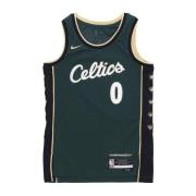 City Edition Swingman Jersey Jayson Tatum Nike , Green , Heren