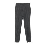 Grijze Wol Gestreepte Broek Tom Ford , Gray , Heren