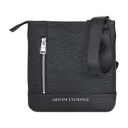 Heren Zwarte Kunstleren Schoudertas Armani Exchange , Black , Heren