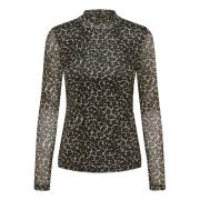 Hoge Hals Leo Top Freewear Zwart Only , Black , Dames