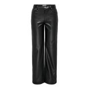 Imitatieleren Broek Zwart Only , Black , Dames