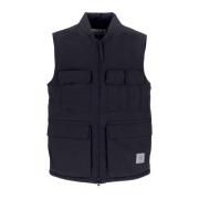 Zwarte Fleece Mouwloze Rits Vest Carhartt Wip , Black , Heren