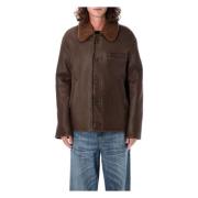 Rustieke Shearling Bruine Jas Our Legacy , Brown , Heren