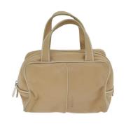 Pre-owned Leather handbags Loewe Pre-owned , Beige , Dames