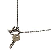 Pre-owned Metal necklaces Louis Vuitton Vintage , Gray , Heren